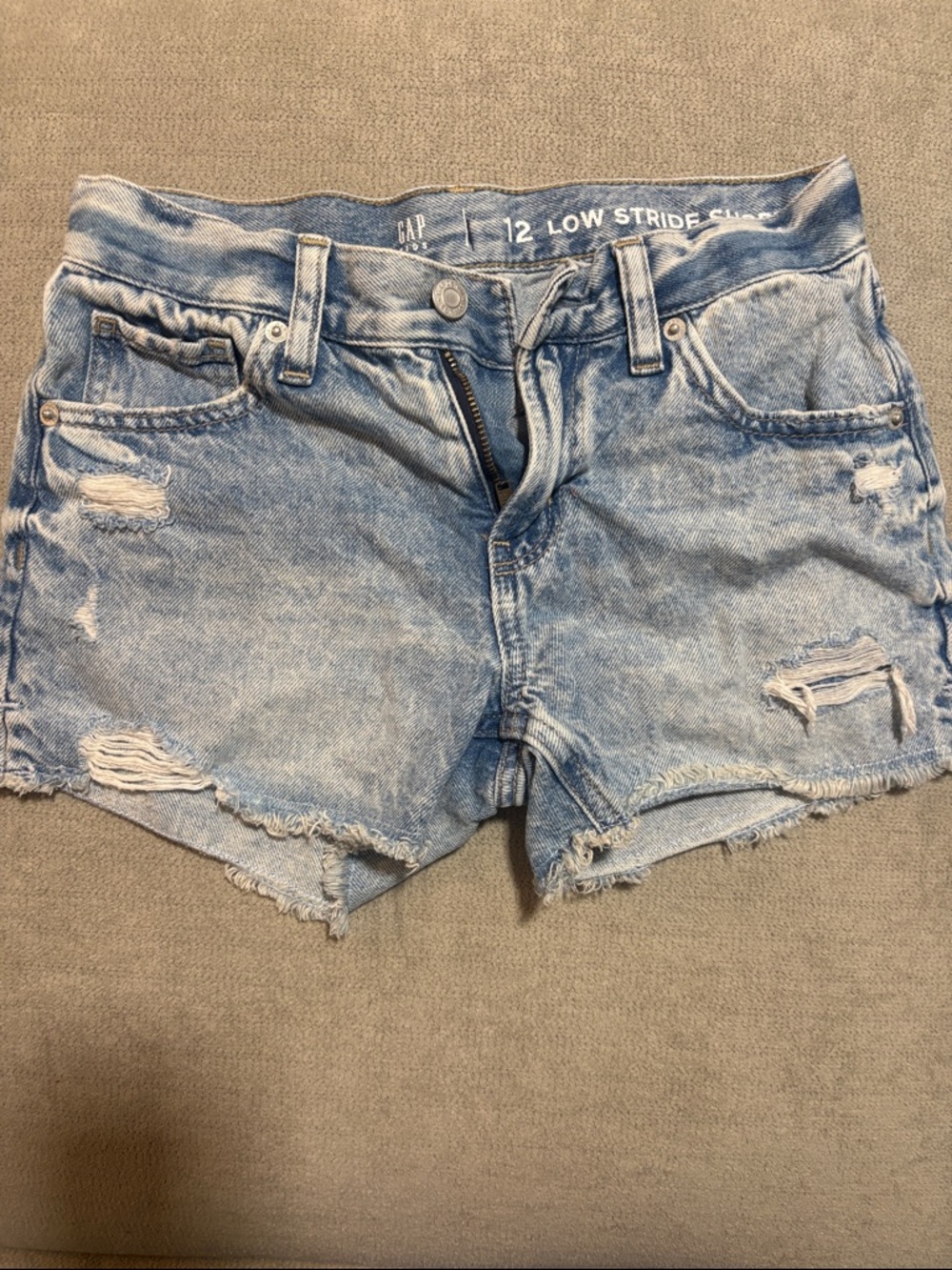 GAP Light Blue Distressed Low Stride Denim Jean Shorts
